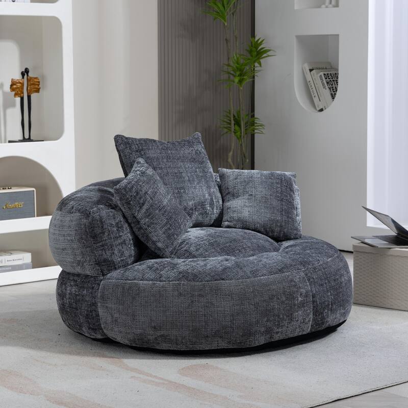 Durable Lazy Sofa Comfort Lounger, High Back Bean Bag Couch with 3 Pillows