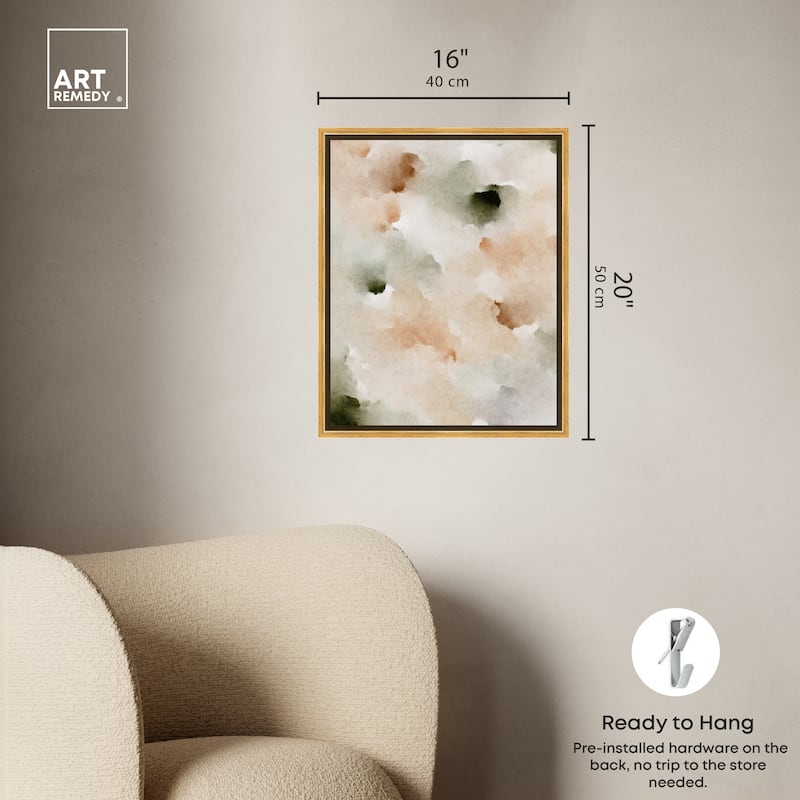 Art Remedy Cotton Balls And Cinnamon Framed Watercolor Boho Abstracts