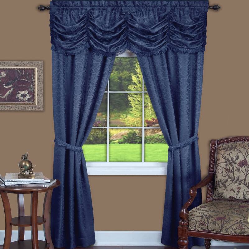 Achim Panache 5 Piece Window Curtain Set - 55x63 - Navy