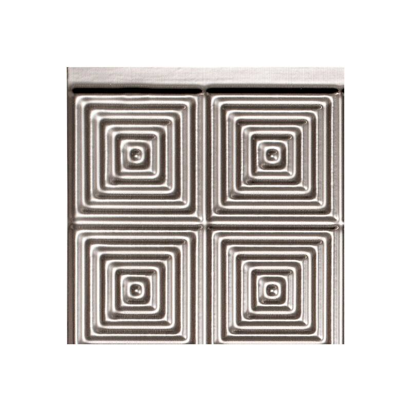 FASÄDE Miniquattro Decorative Vinyl Backsplash Panel - 6x6 Inch Sample - Brushed Nickel
