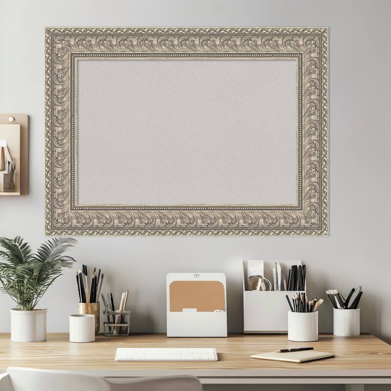 Sydney Silver Framed Cork Board - Bulletin Board, Organization Board, Pin Board
