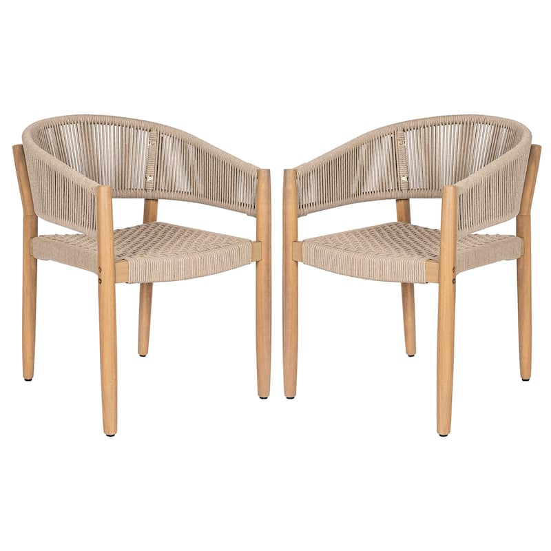 Christopher Knight Home - Valterra Modern Acacia Wood 9-Piece Dining Set with Rope Woven Chairs