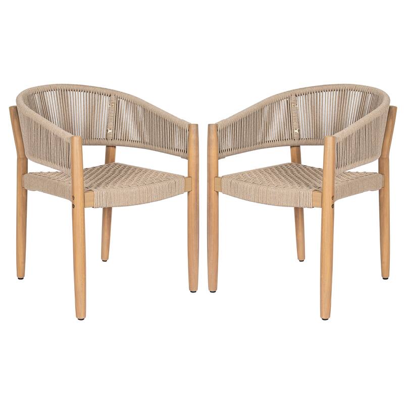 Christopher Knight Home - Verona Boho Solid Acacia Wood Rope Dining Chair Set