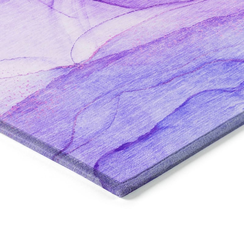 Machine Washable Indoor/ Outdoor Abstract Chantille Rug