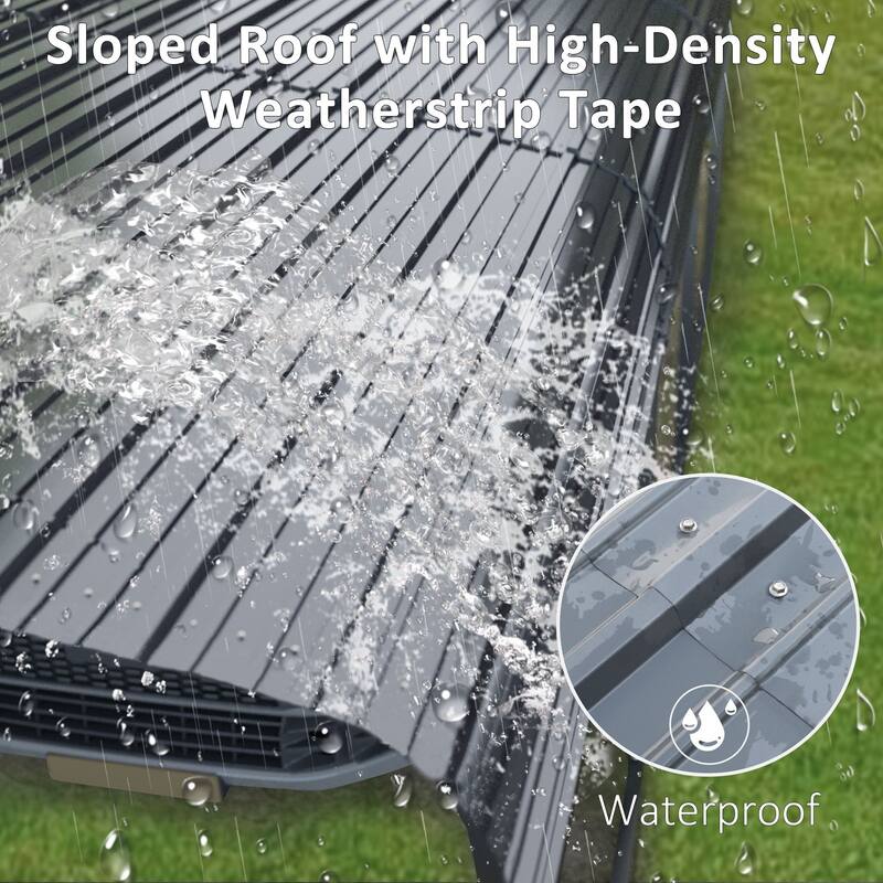 VEIKOUS Heavy Duty Metal Carport Galvanized Steel Shelter for Cars, Boats, and Tractors