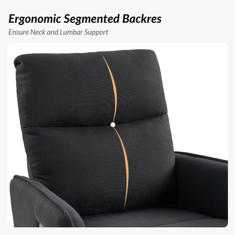 Curtis Rocker Swivel Recliner with Two Side Pockets by HULALA HOME