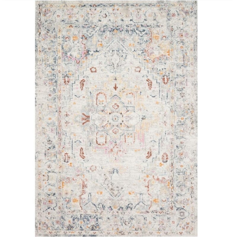 Alexander Home Jennifer Distressed Light Grey Oriental Area Rug - 11'6" x 15'0" - Light Grey/ Multi - Rectangle
