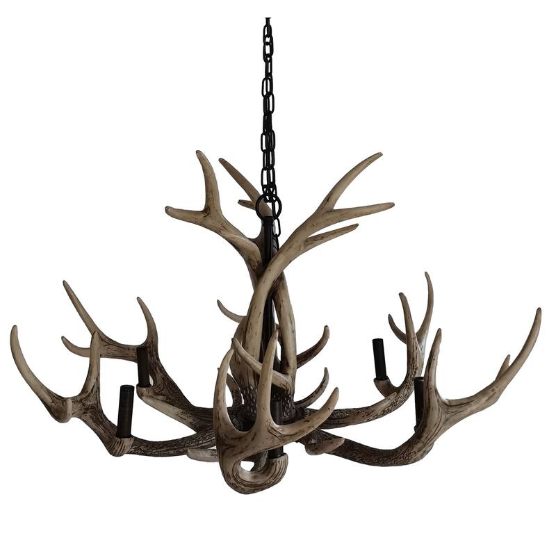 Huxley Antler Chandelier with Six Lights - 36" x 36" x 21"