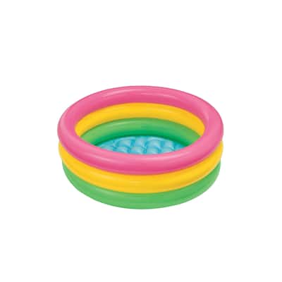 Intex 58924EP 34in x 10in Sunset Glow Soft Inflatable Baby Swimming Pool - 1.3