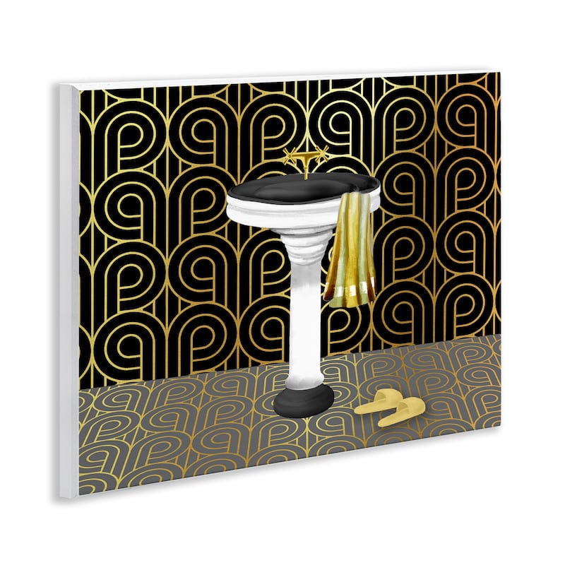 Stupell Bathroom Sink Deco Style Wall Plaque Art Design By Conrad Knutsen