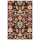SAFAVIEH, Handmade Marietje Blossom French Country Wool Area Rug - 8' Square - Charcoal/Multi