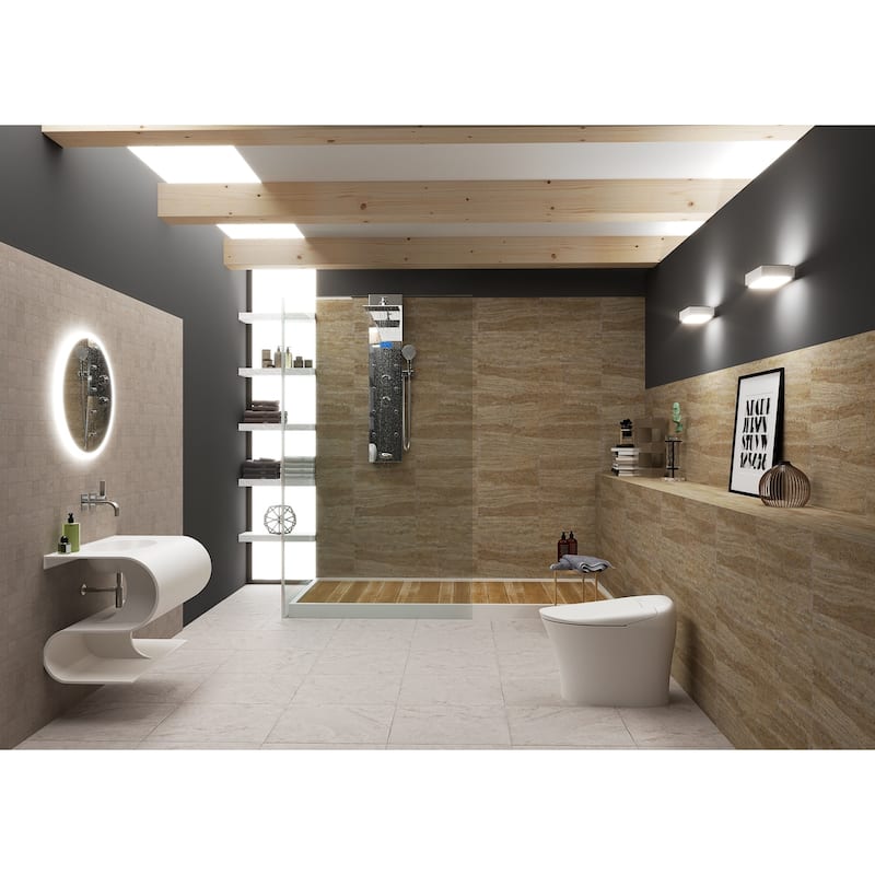 Soprano 30" Wall Mounted S Shape Sink with Shelf - No Faucet Hole