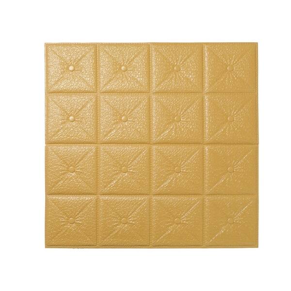 Shop 3d Wall Panels Self Stick Square Anti Collision Paper Decor