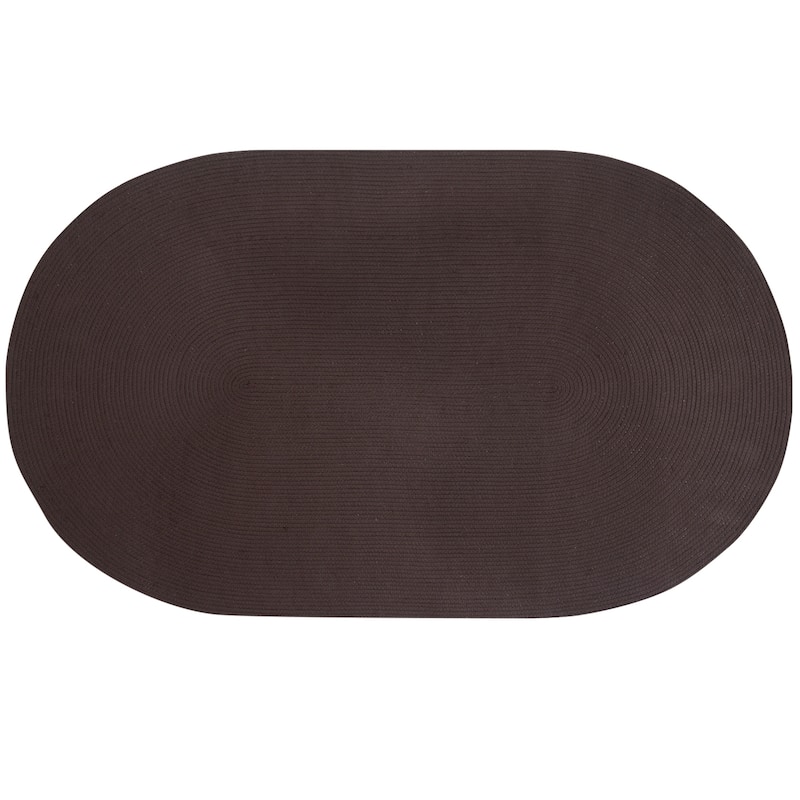 Better Trends Alpine Braid 100% Polypropylene Stain-resistant & Double-Sided Reversible Durable Indoor Area Utility Rug - 20" x 30" Oval - Chocolate Solid