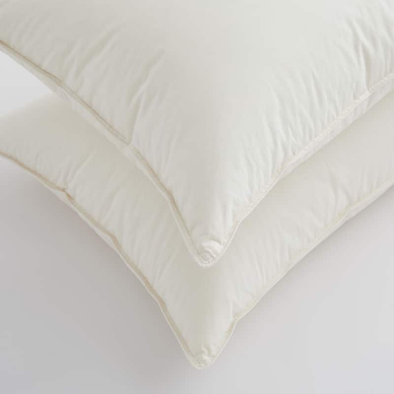 Set of 2 Natural 100% Organic Cotton 50% Down Pillows Made in Japan