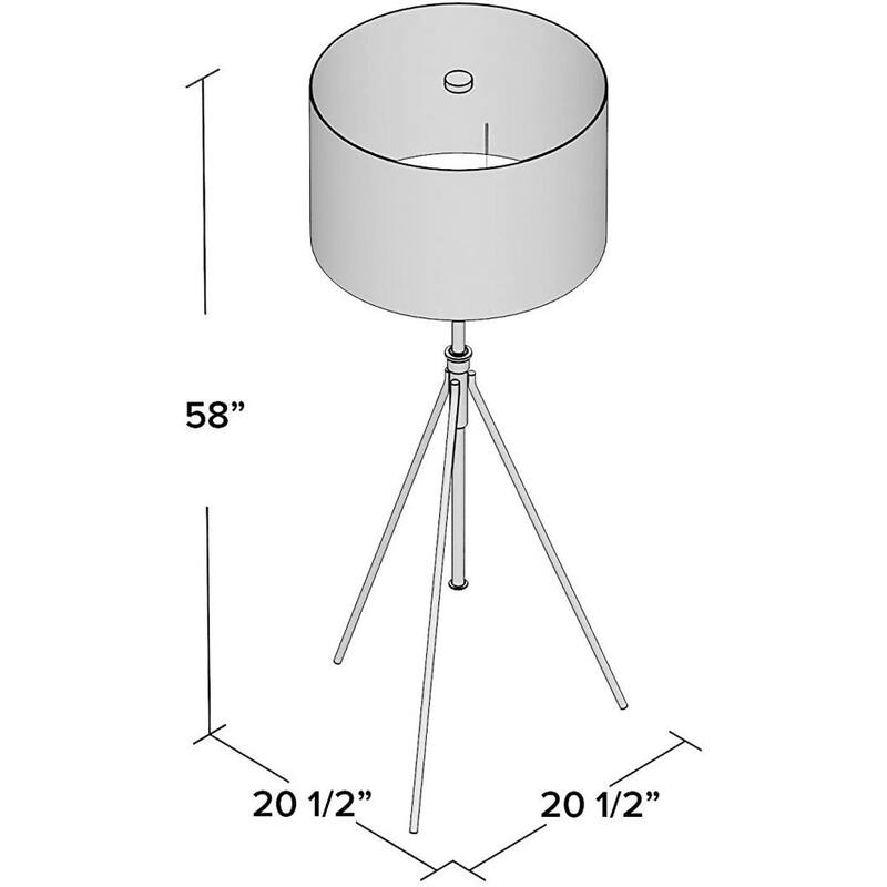SINTECHNO S-31171FSN Modern Adjustable Height 71" Tripod Floor Lamp