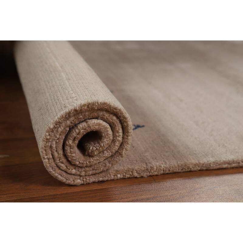 Tribal Gabbeh Indian Foyer Rug Handmade Beige Modern Silk Carpet - 3'0"x 5'0"
