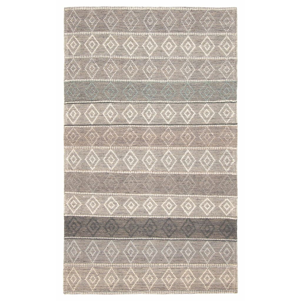 ECARPETGALLERY Braid weave Sienna Khaki Wool Rug - 5'1 x 8'5
