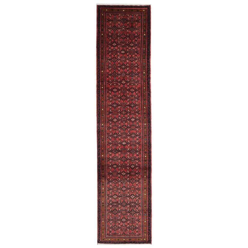 ECARPETGALLERY Hand-knotted Andelz Red Wool Rug - 2'9 x 12'6