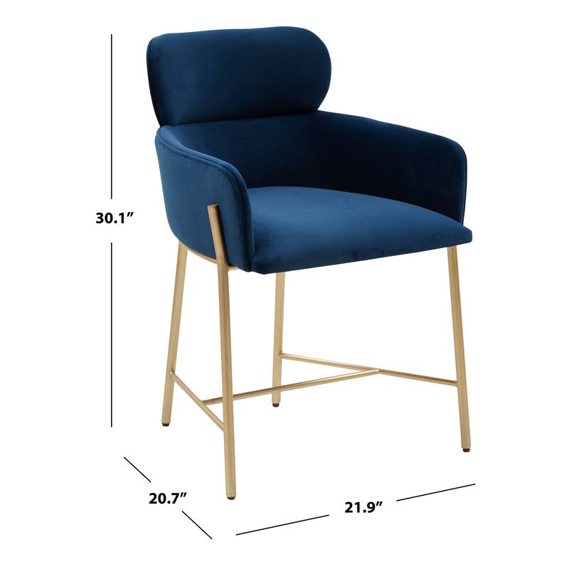 SAFAVIEH Couture Zuhal Dining Chair (Fully Assembled) - 21.9" W x 20.7" L x 30.1" H - 22Wx21Dx30H