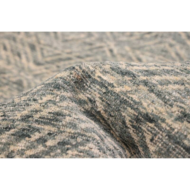 ECARPETGALLERY Hand Loomed Elysian Teal Wool Rug - 7'10 x 10'0