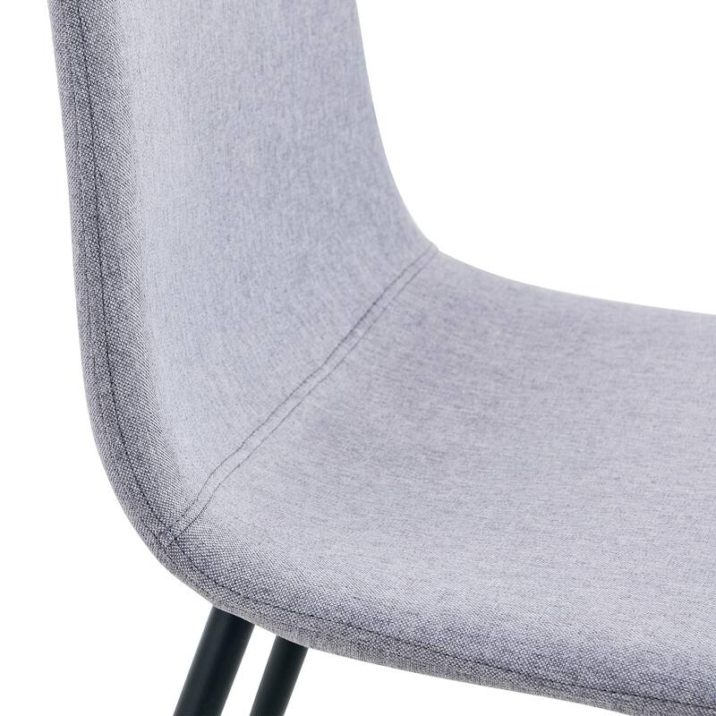 Set Of 4 Fabric-Back And Metal Combined Spoon Chairs