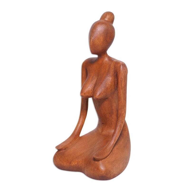 Novica Handmade Calm Down Wood Statuette