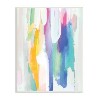 Stupell Alluring Rainbow Tones Abstract Layered Shapes Wood Wall Art ...