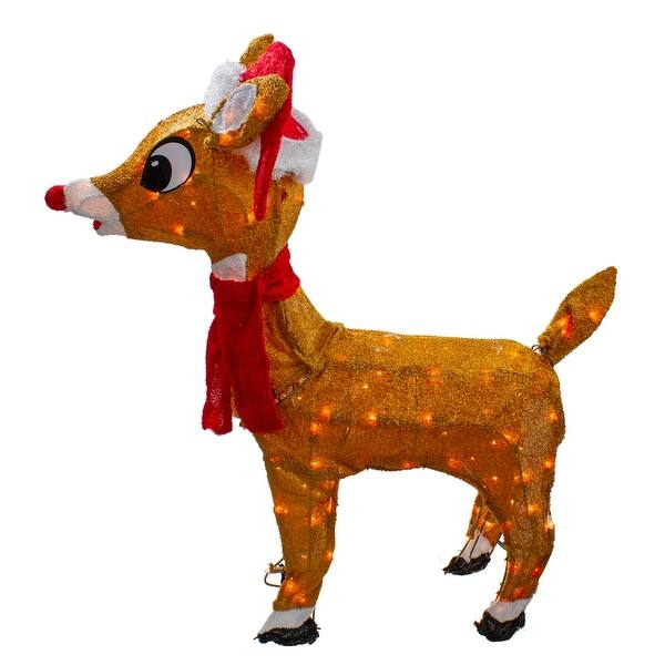 Shop 29 Pre Lit Soft Tinsel Rudolph The Red Nosed Reindeer