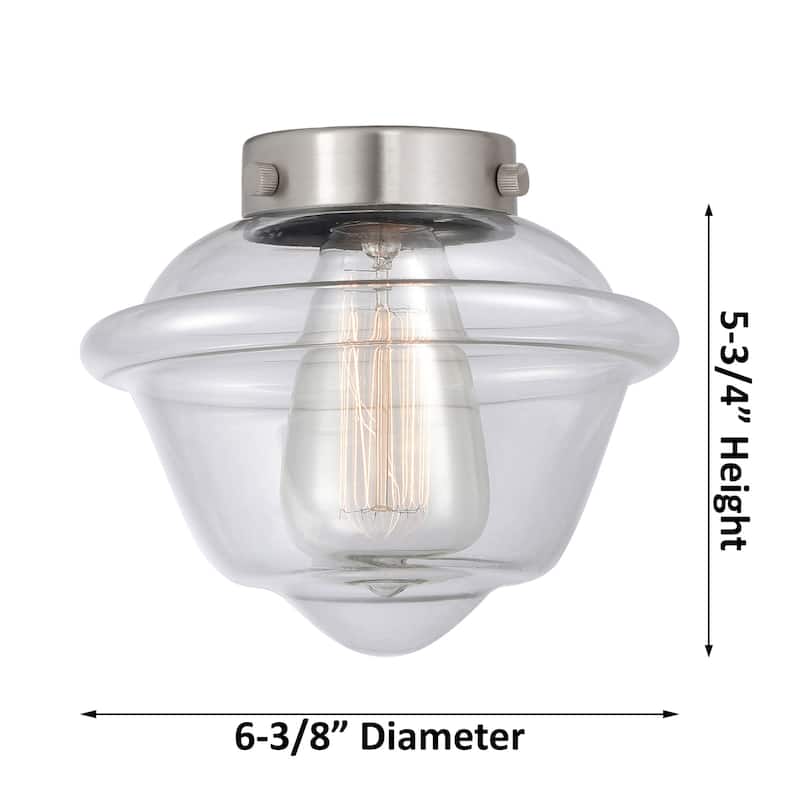 Innovations Lighting Small Oxford 8" Wide Mini Pendant - Black Antique Brass / Clear