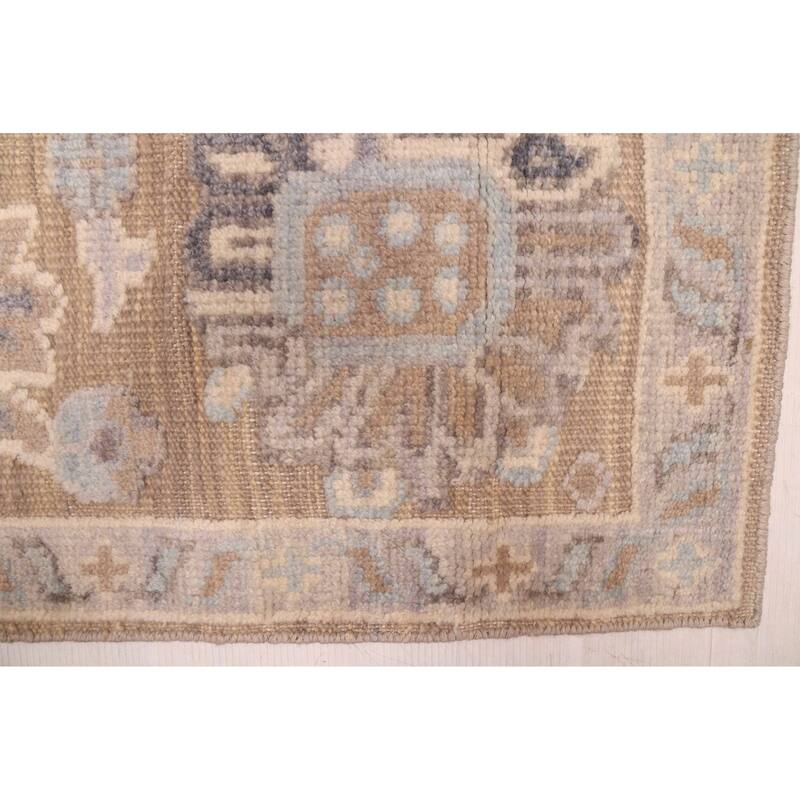 ECARPETGALLERY Hand-knotted Finest Oushak Taupe Wool Rug - 8'0 x 10'0