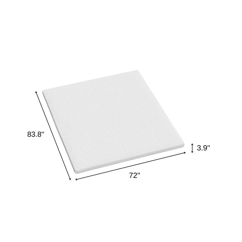 4" White Memory Foam California King Mattress Topper