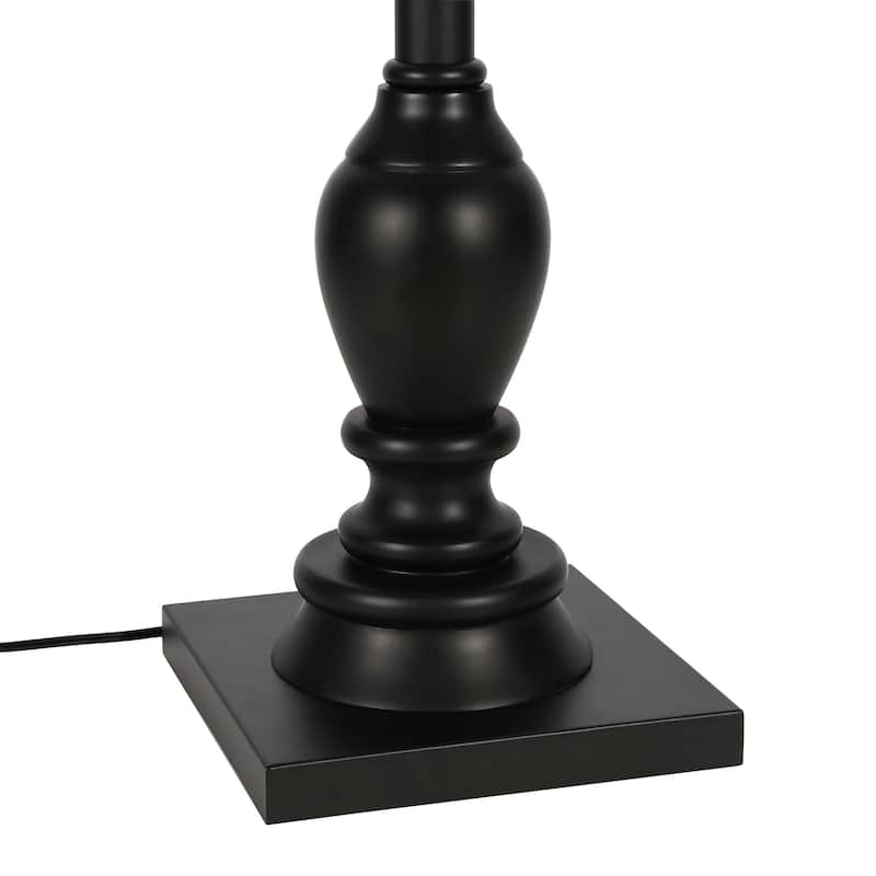 HomeRoots 66" Black Traditional Shaped Floor Lamp With White Frosted Glass Empire Shade - 66" Tall