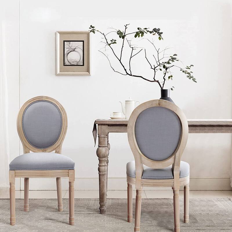 Mieres French Vintage Upholstered Dining Chair, Side Chair(Set of 2)
