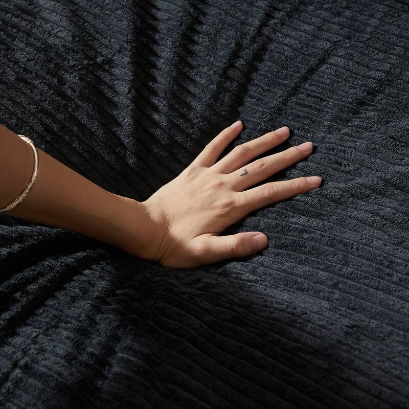 L-Shaped Sectional Sofa with Chaise Lounge, Corduroy Upholstered Boneless Couch, Module Corner Sofa with 3 Pillows