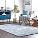 Nuloom Loni SuperiorWash Solid Machine Washable Shag Area Rug - 6' x 9' - Light Blue - Rectangle