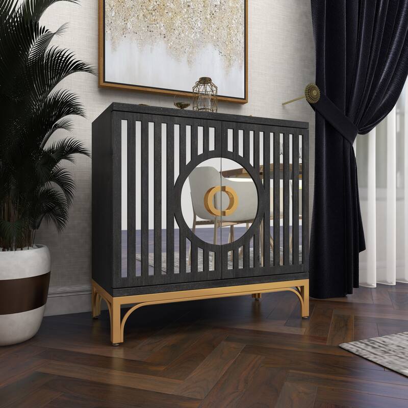 Black Wood Contemporary Cabinet - 32 x 16 x 32