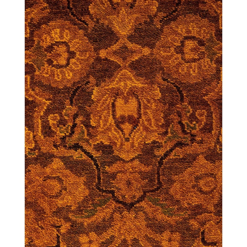 Overdyed, One-of-a-Kind Hand-Knotted Area Rug - Brown - 2' 7" x 15' 10"