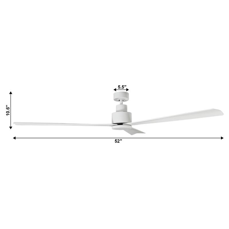 52-inch Modern Indoor Outdoor 6-Speed Reversible Ceiling Fan with Remote