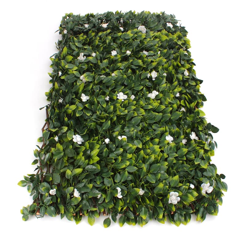 White Rose Rattan leaf Trellis - 20 x 108