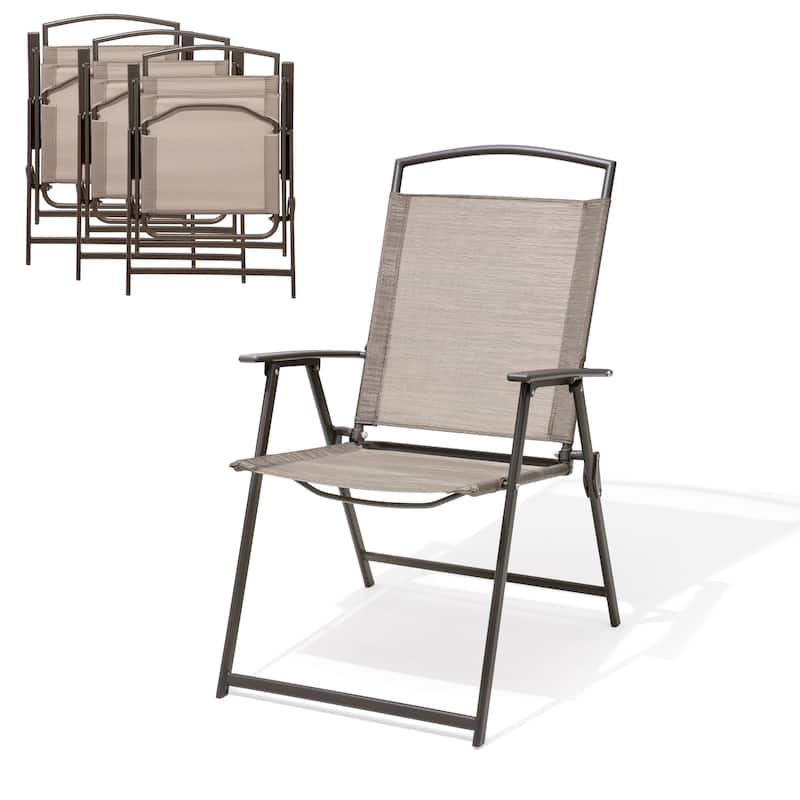 Set of 4 Patio Folding Chairs 4-Pack Dining Chairs