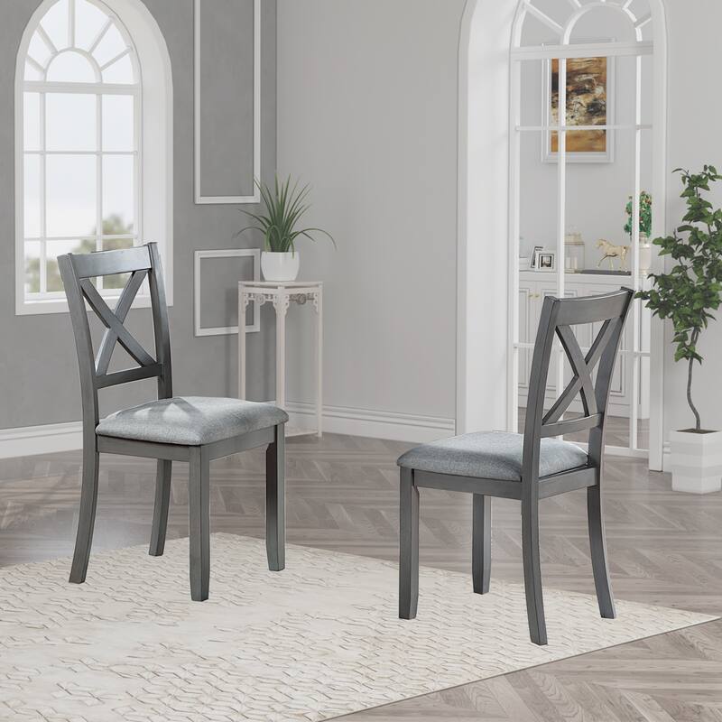 Dining Chairs Only, Wooden Dining Chairs Set of 4, Kitchen Chair with Padded Seat, Upholstered Side Chair for Dining Room