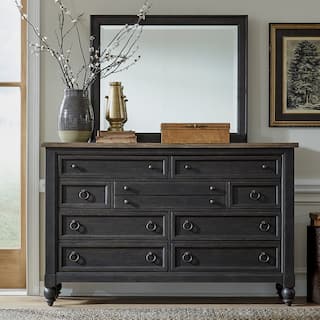 Americana Farmhouse Black Finish Optional Dresser and Mirror