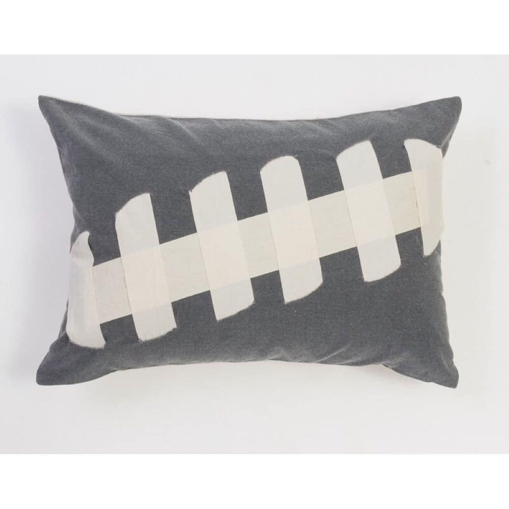 Cottage Home Grey Football Throw Pillow