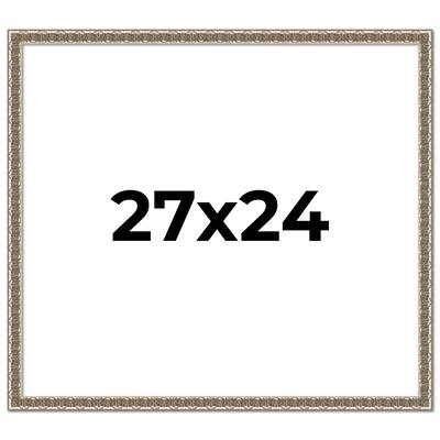 27x24 Frame Silver Versailles Ornate Solid Wood Picture Frame | 1 Inch