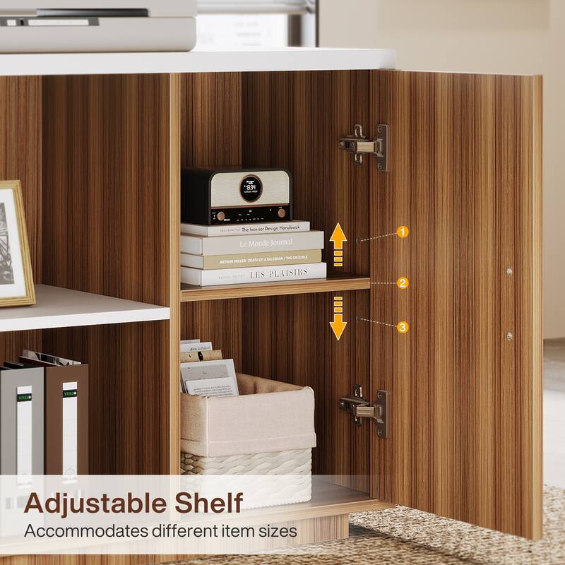 85.8" L-Shaped Executive Desk, Extra Large Office Desk with File Drawers