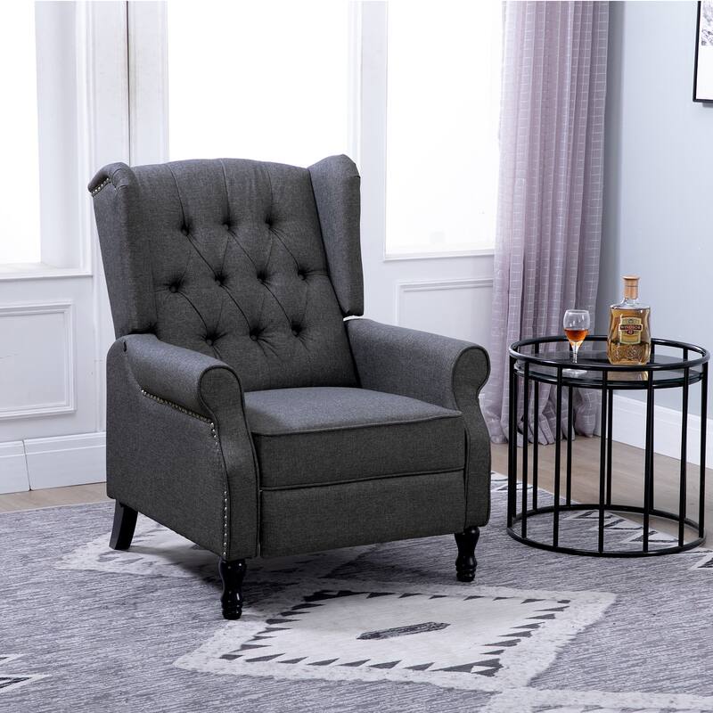 26" Tufted Recliner Chair with Footrest