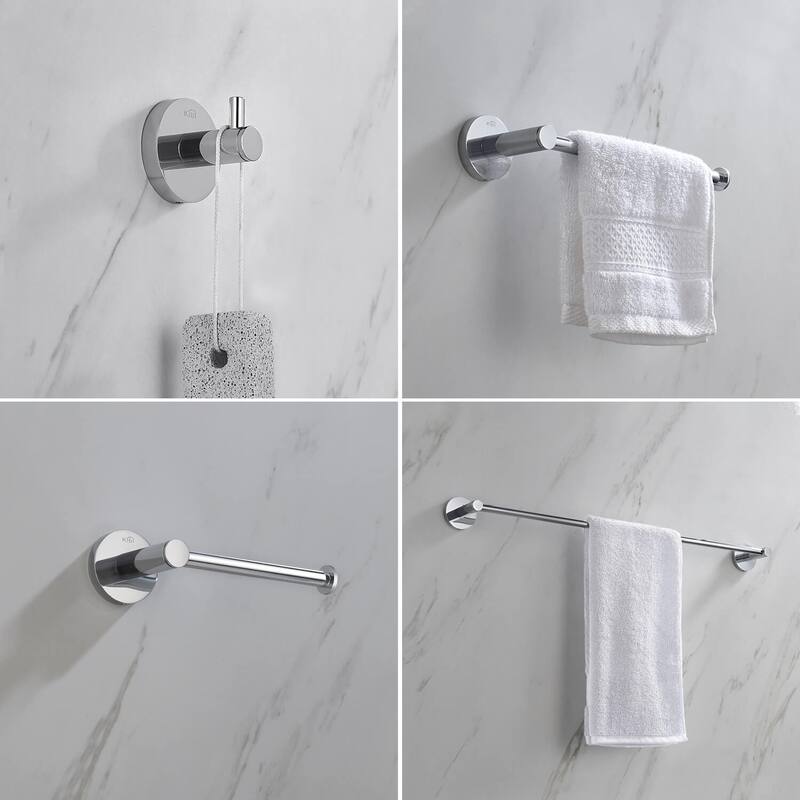 Circular 4-Piece Bathroom Hardware Set