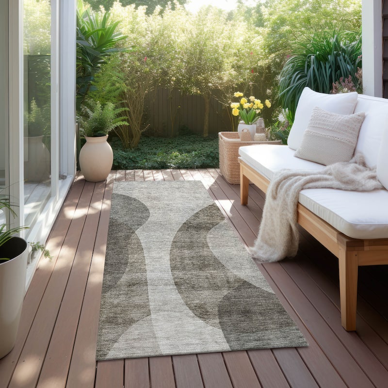 Machine Washable Indoor/ Outdoor Chantille Modern Deco Rug
