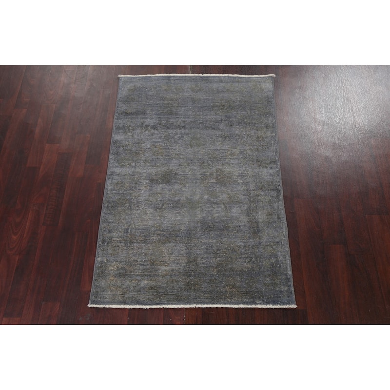 Contemporary Gabbeh Kashkoli Wool Area Rug Hand-knotted Office Carpet - 3'4" x 4'11"